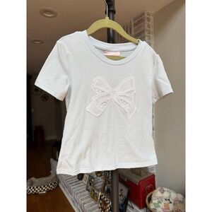 Loveshackfancy blue bow girls shirt medium